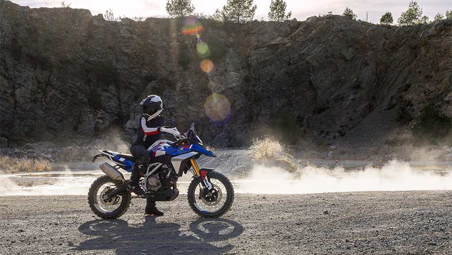 Side view of a BMW F 450 GS motorcycle outdoors