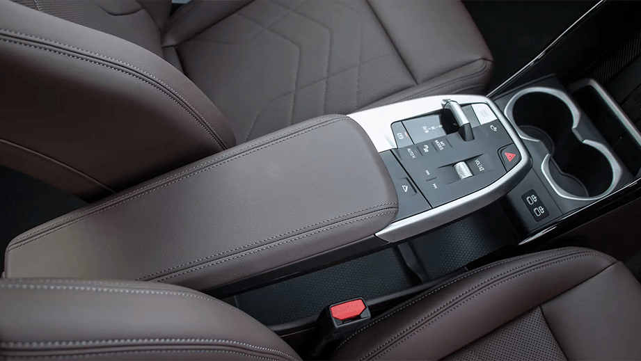 Center console and armrest of BMW iX1 LWB