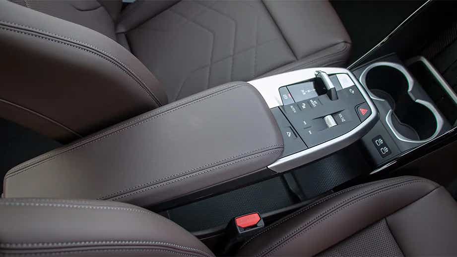 Center console and armrest of BMW iX1 LWB