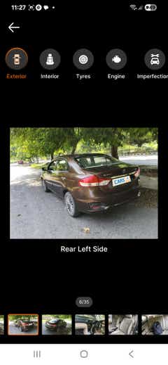 Rear left side of a Pearl Metallic Dignity Brown Maruti Suzuki Ciaz