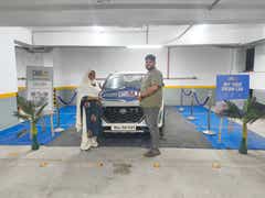 Front view of a storm white Nissan Magnite 2020-2023