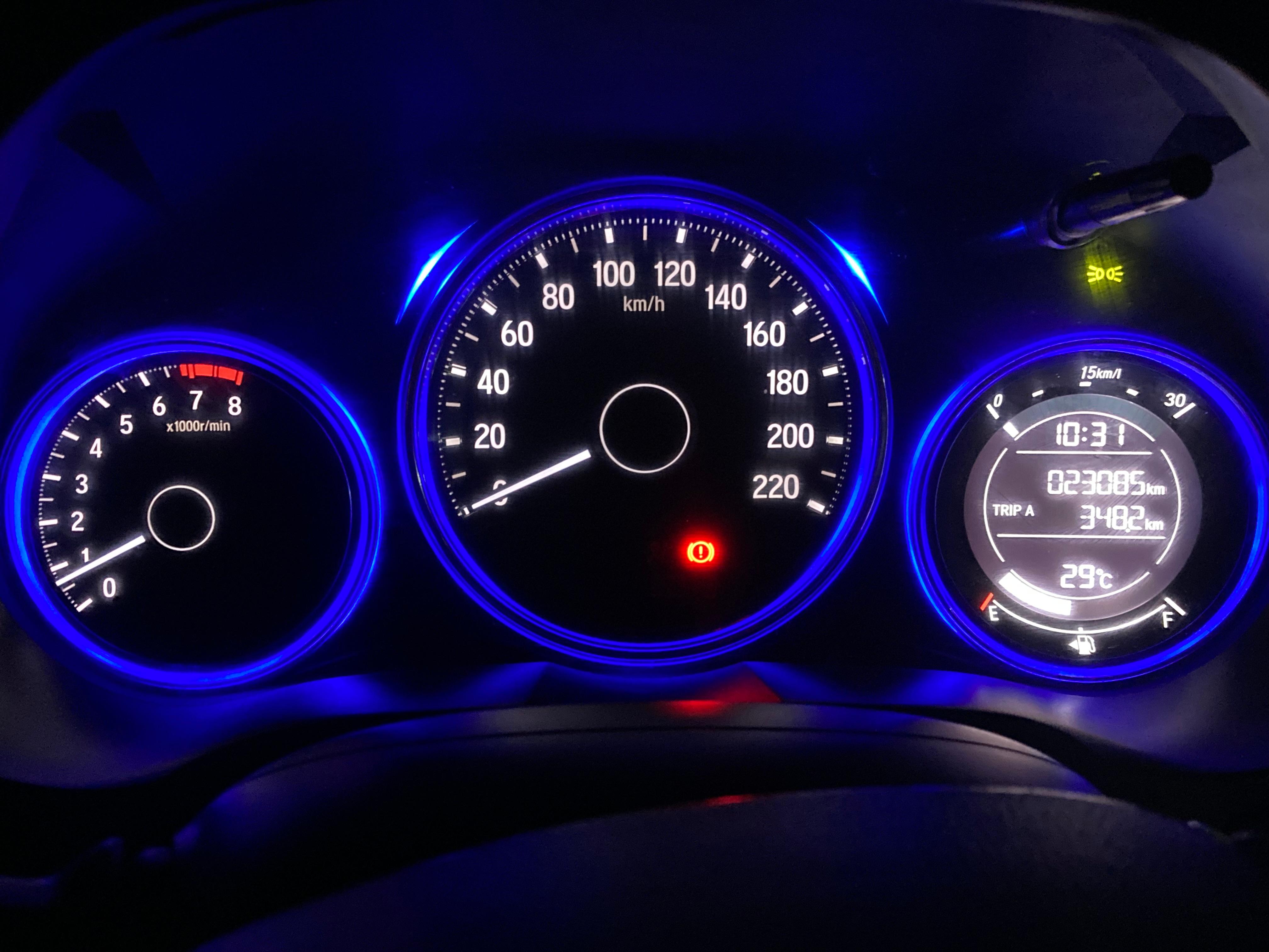 Instrument cluster of a Honda City