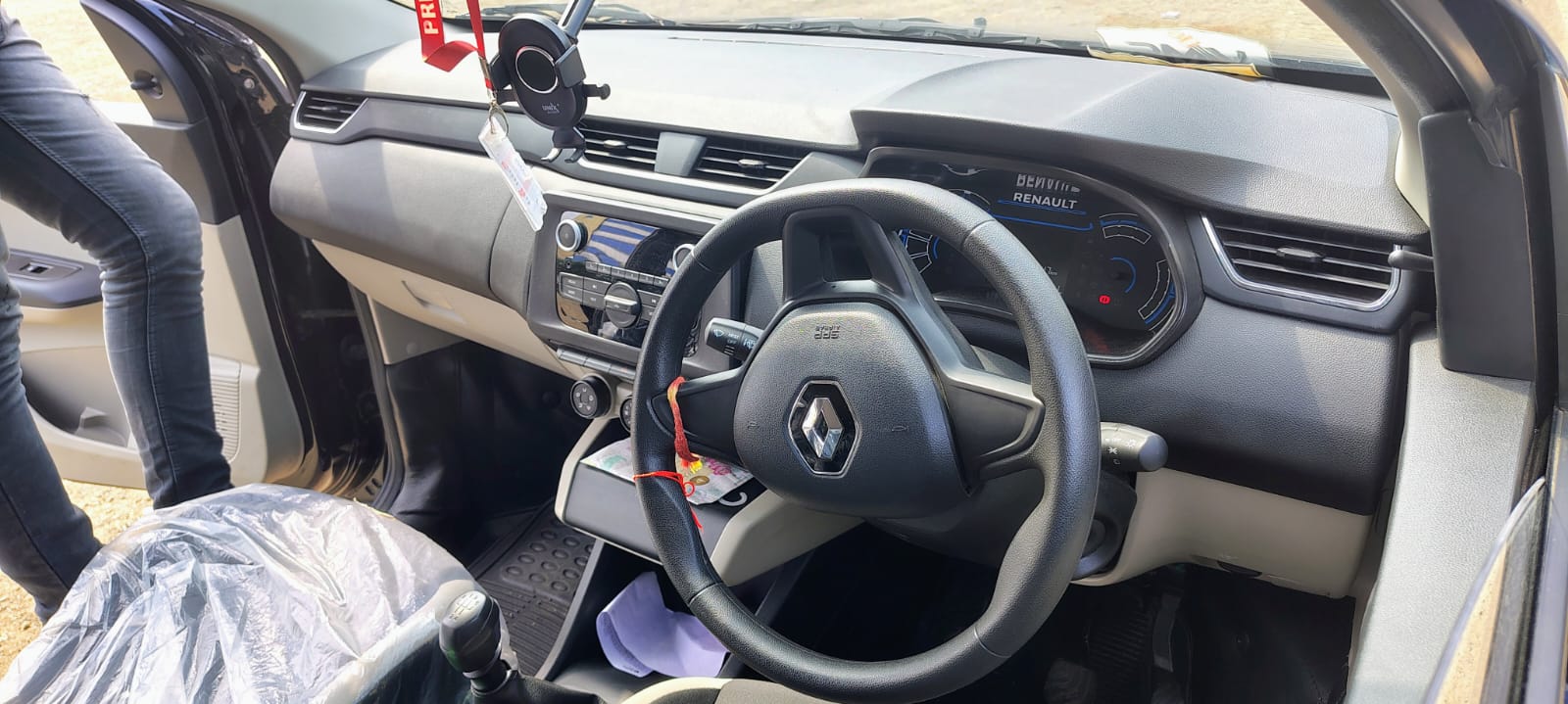 Interior dashboard view of a Renault Triber