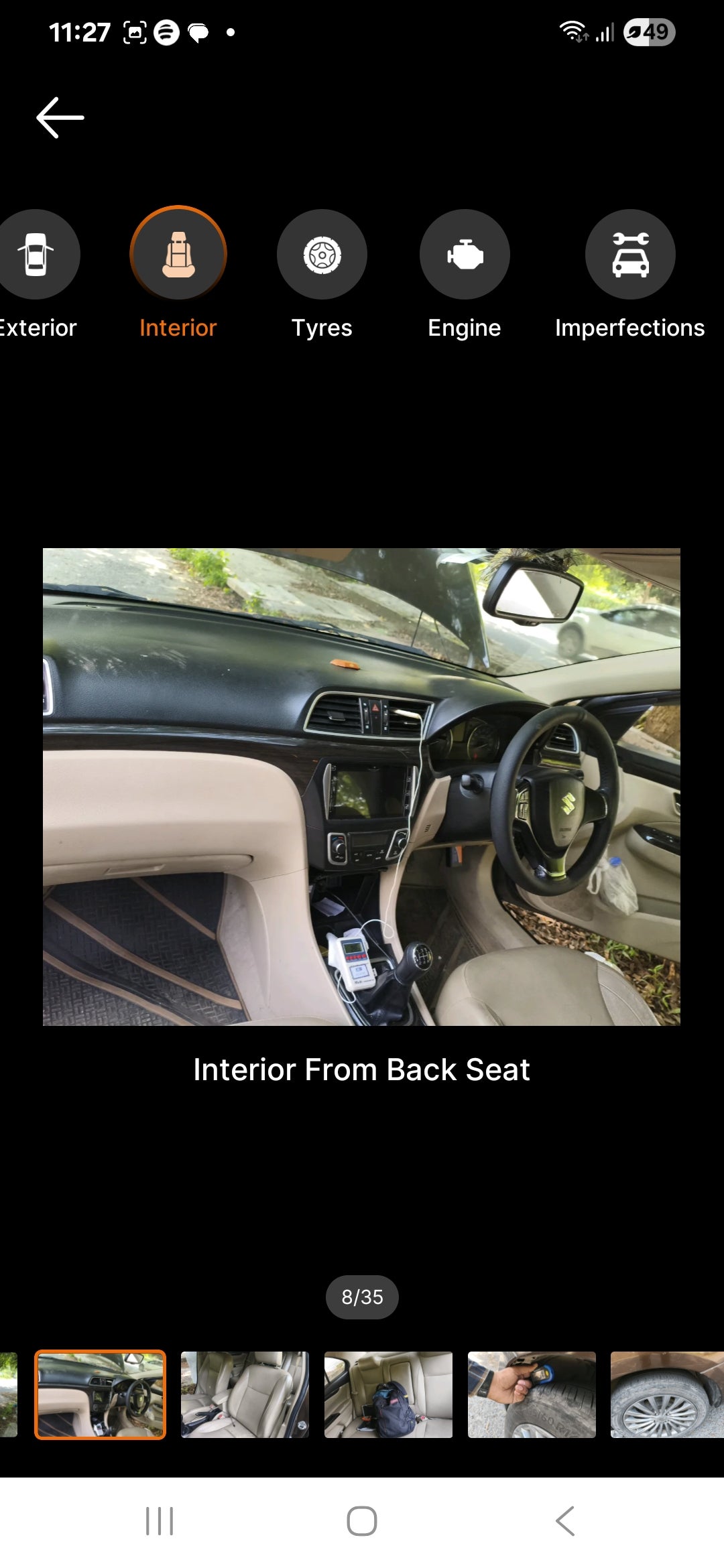 Interior dashboard view of a Maruti Suzuki Ciaz