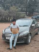 Front view of a Nexa Blue Maruti Suzuki Ciaz