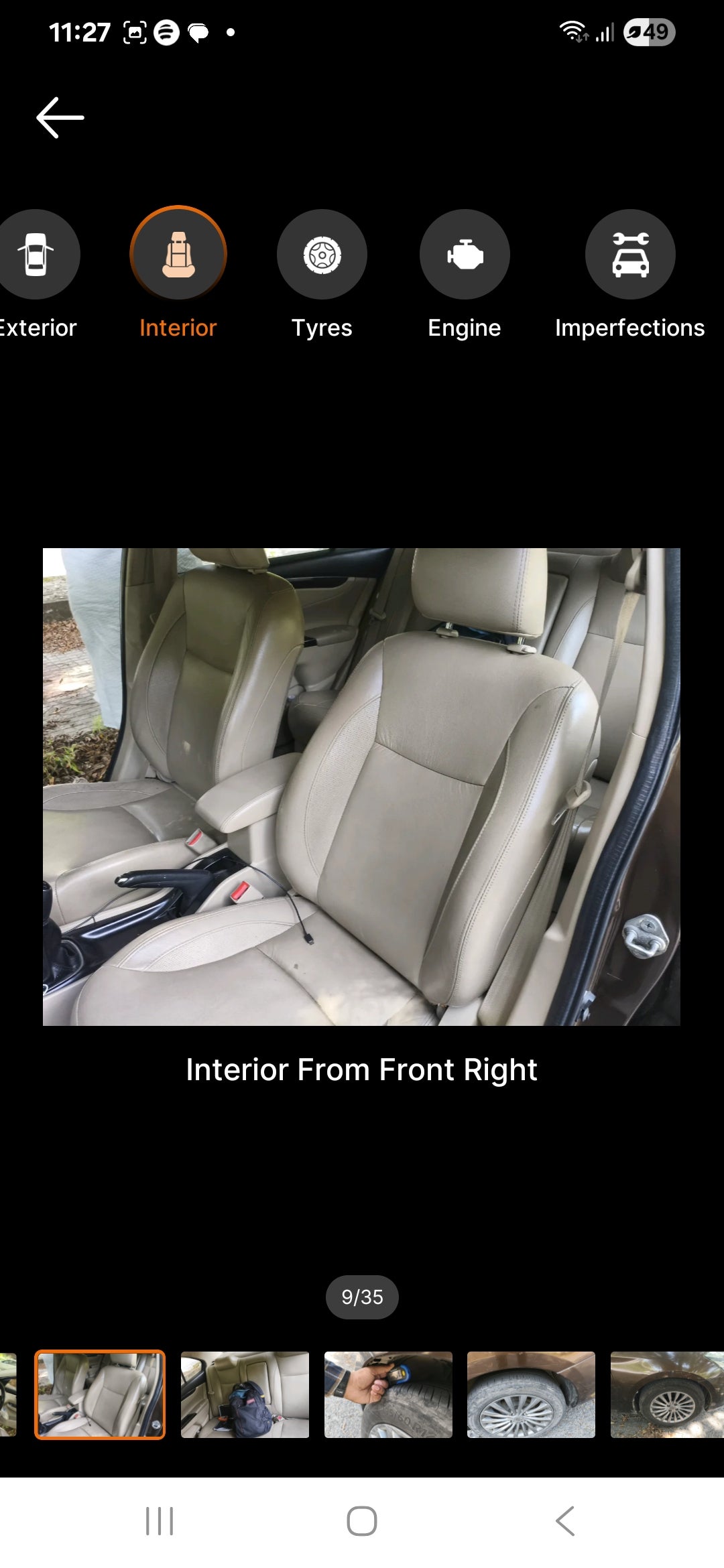 Front right interior view of a Maruti Suzuki Ciaz
