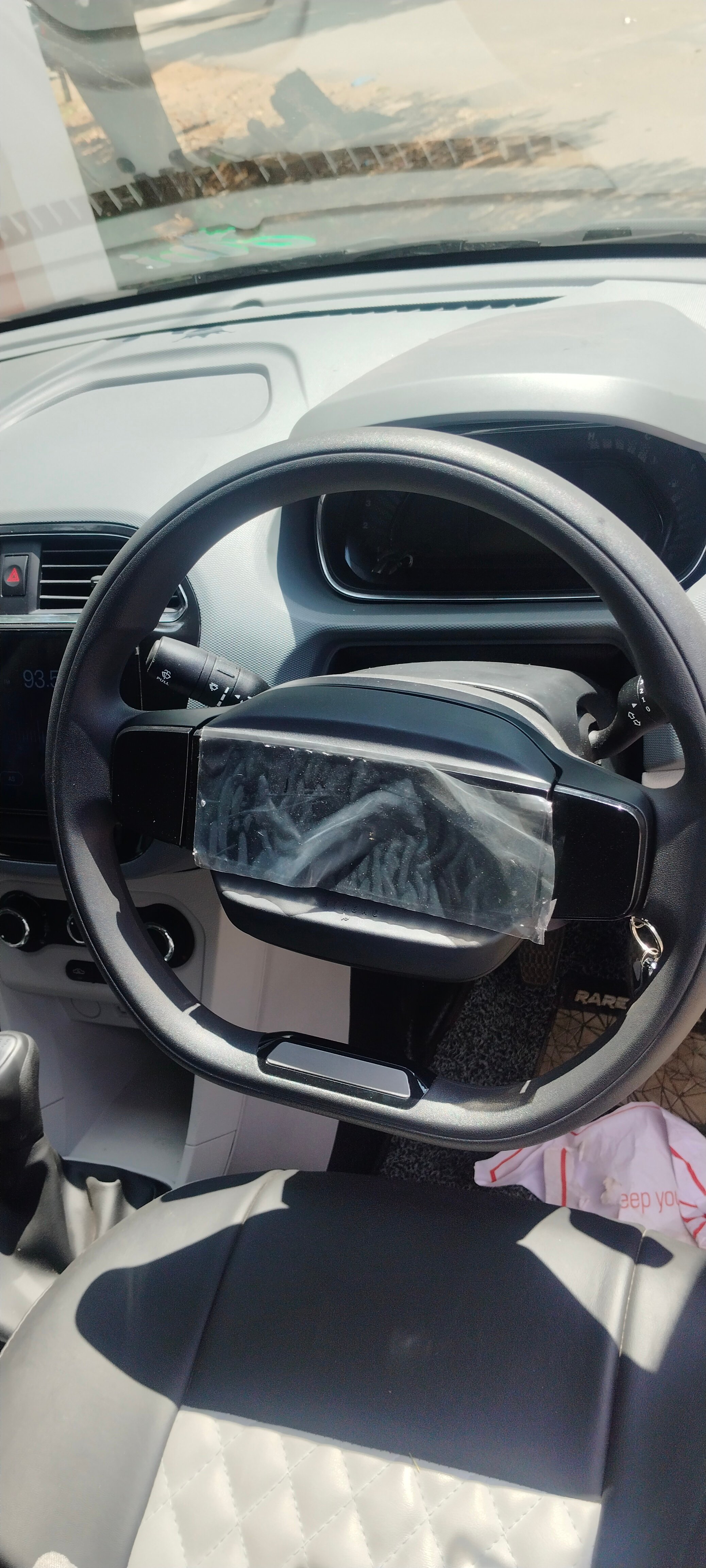 Interior dashboard view of a Tata Tiago