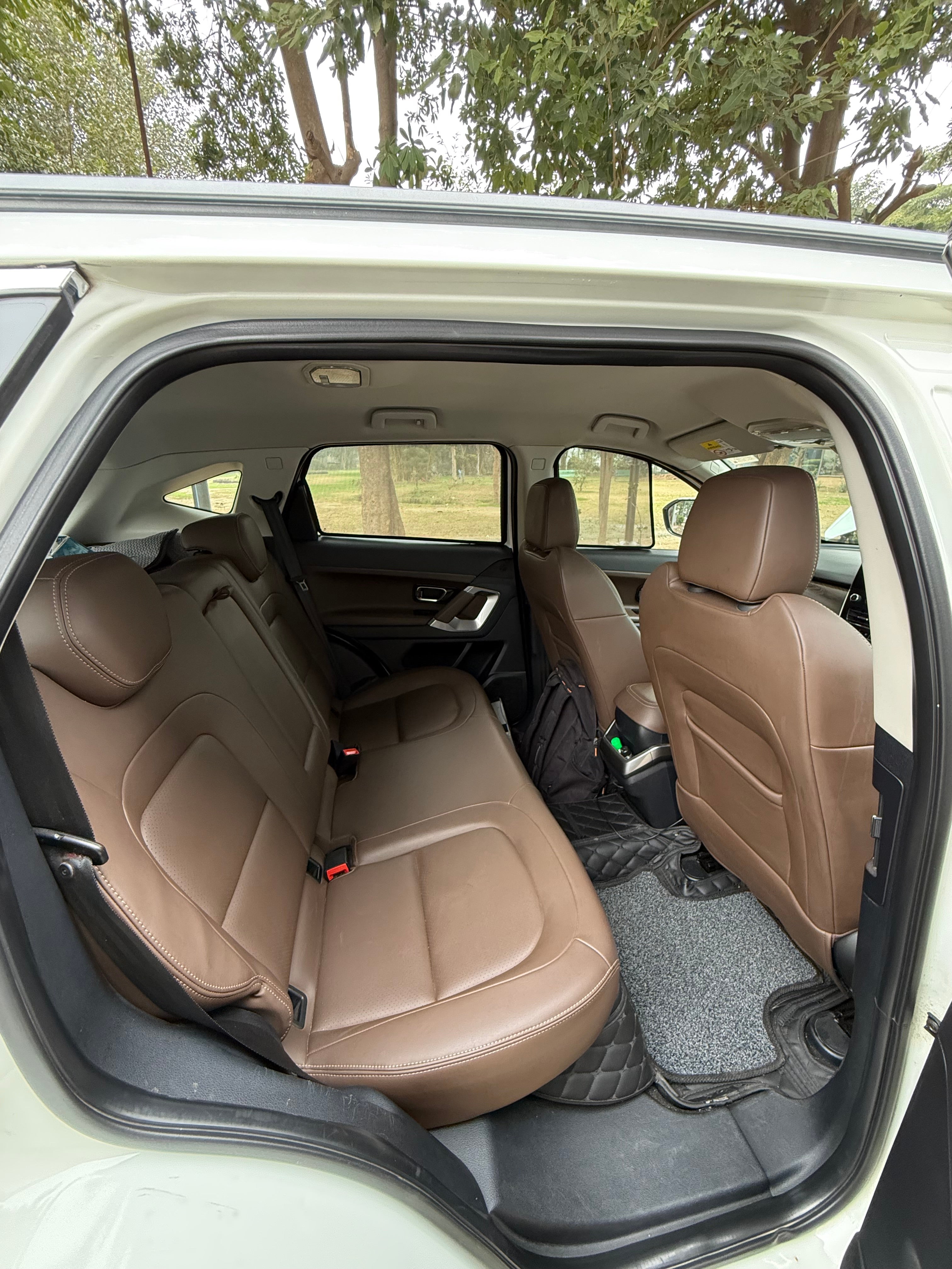 Rear seat view of a Tata Harrier