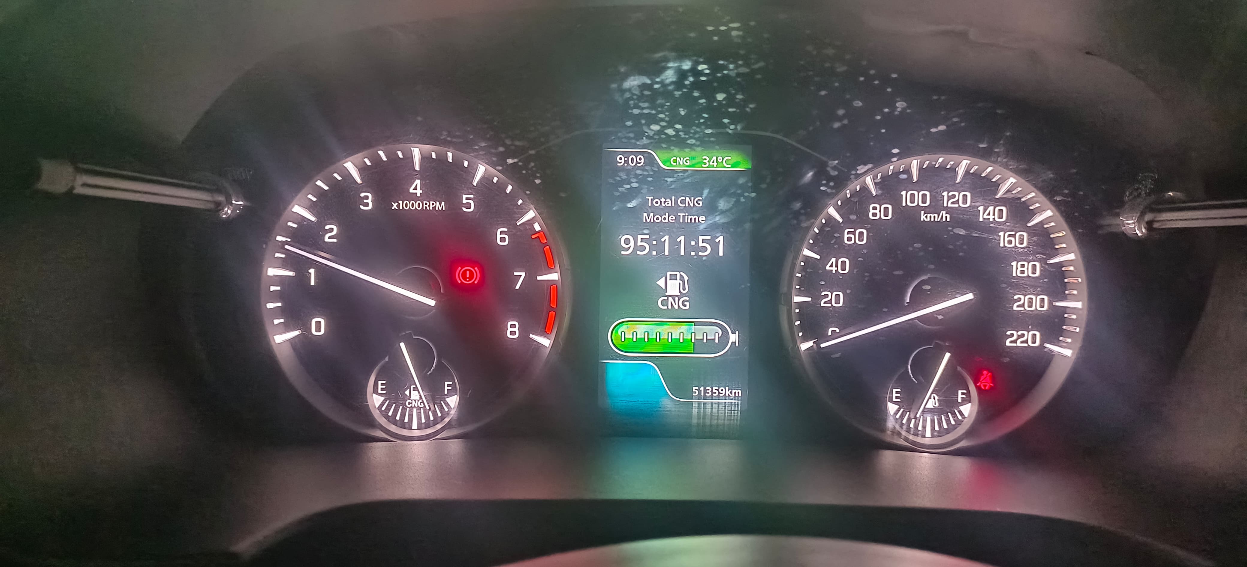 Instrument cluster of a Maruti Suzuki Brezza