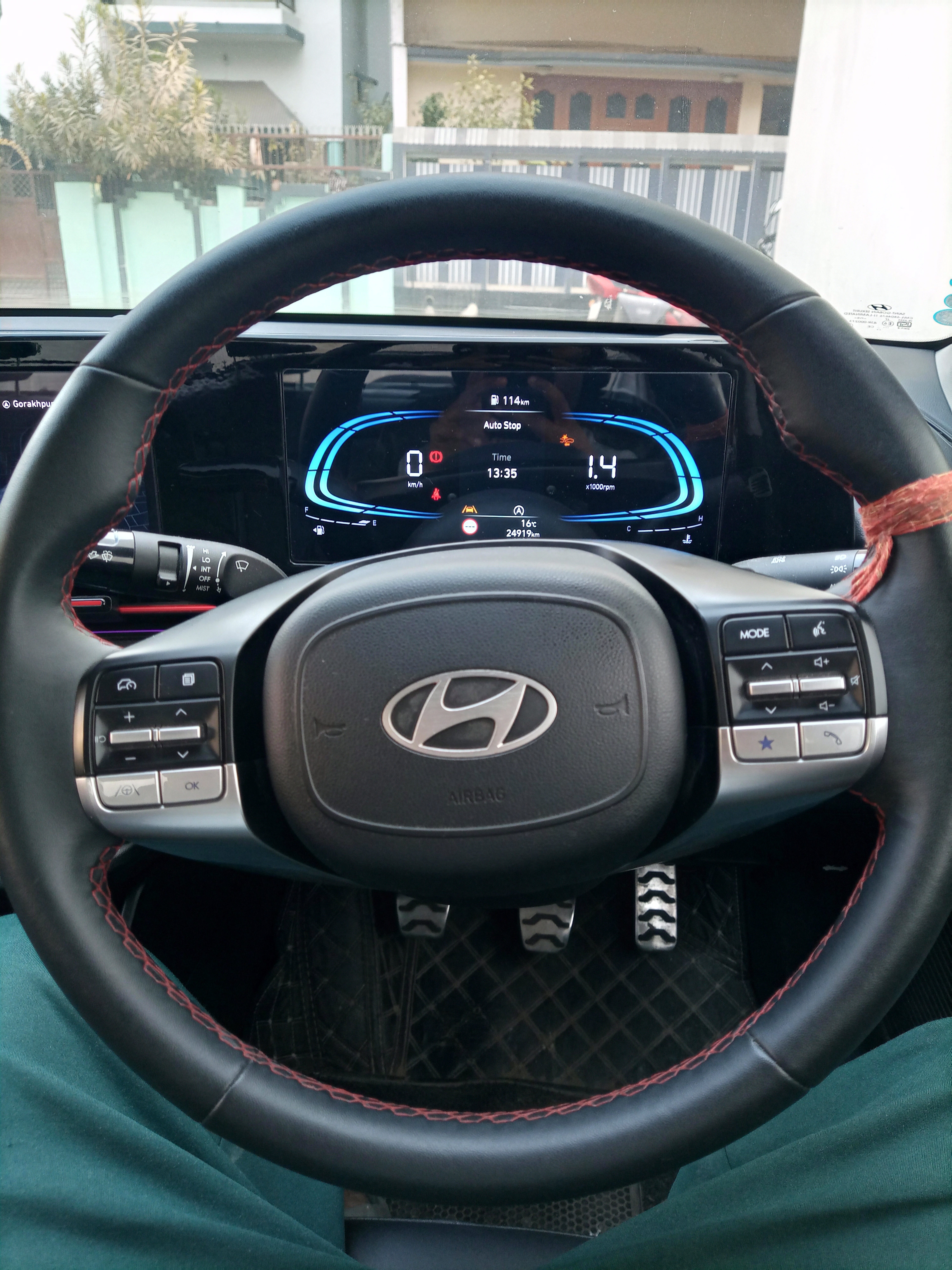 Interior dashboard view of a Hyundai Verna