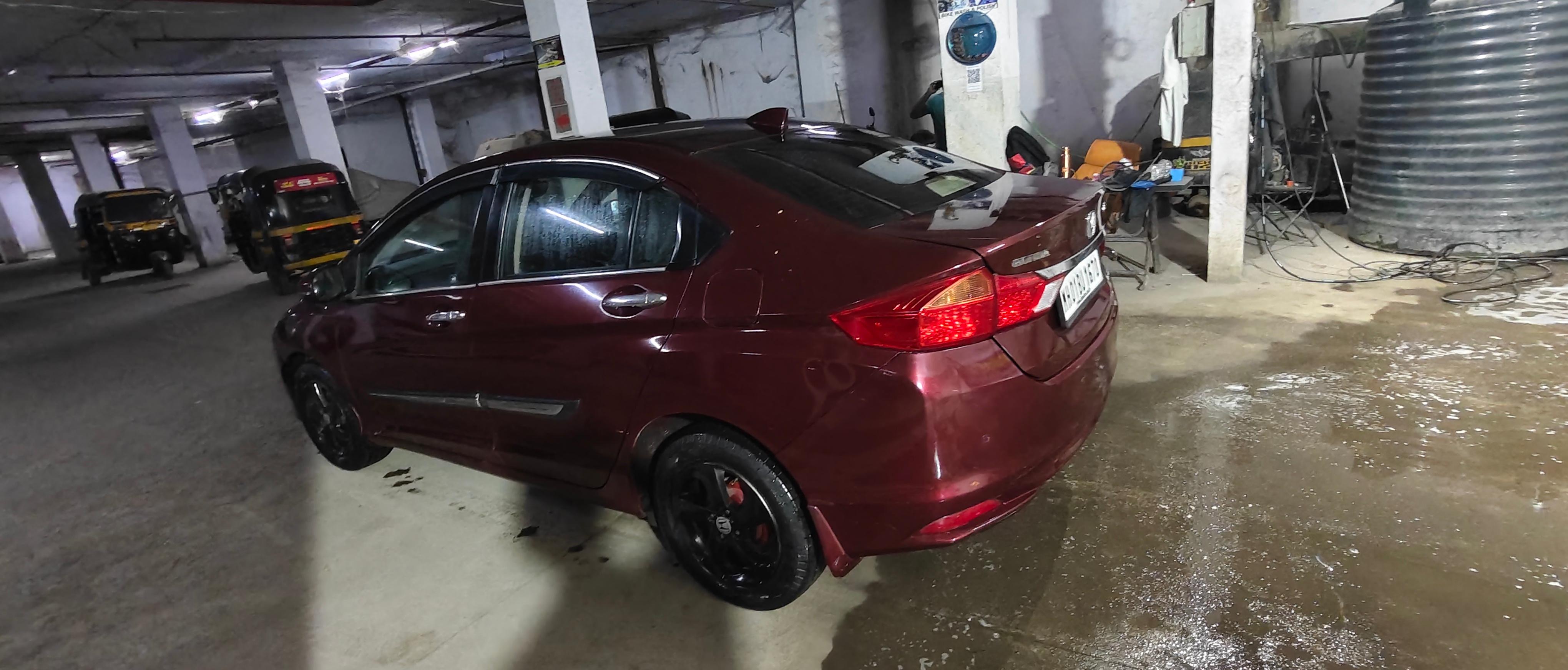 Rear three-quarter view of a Honda City