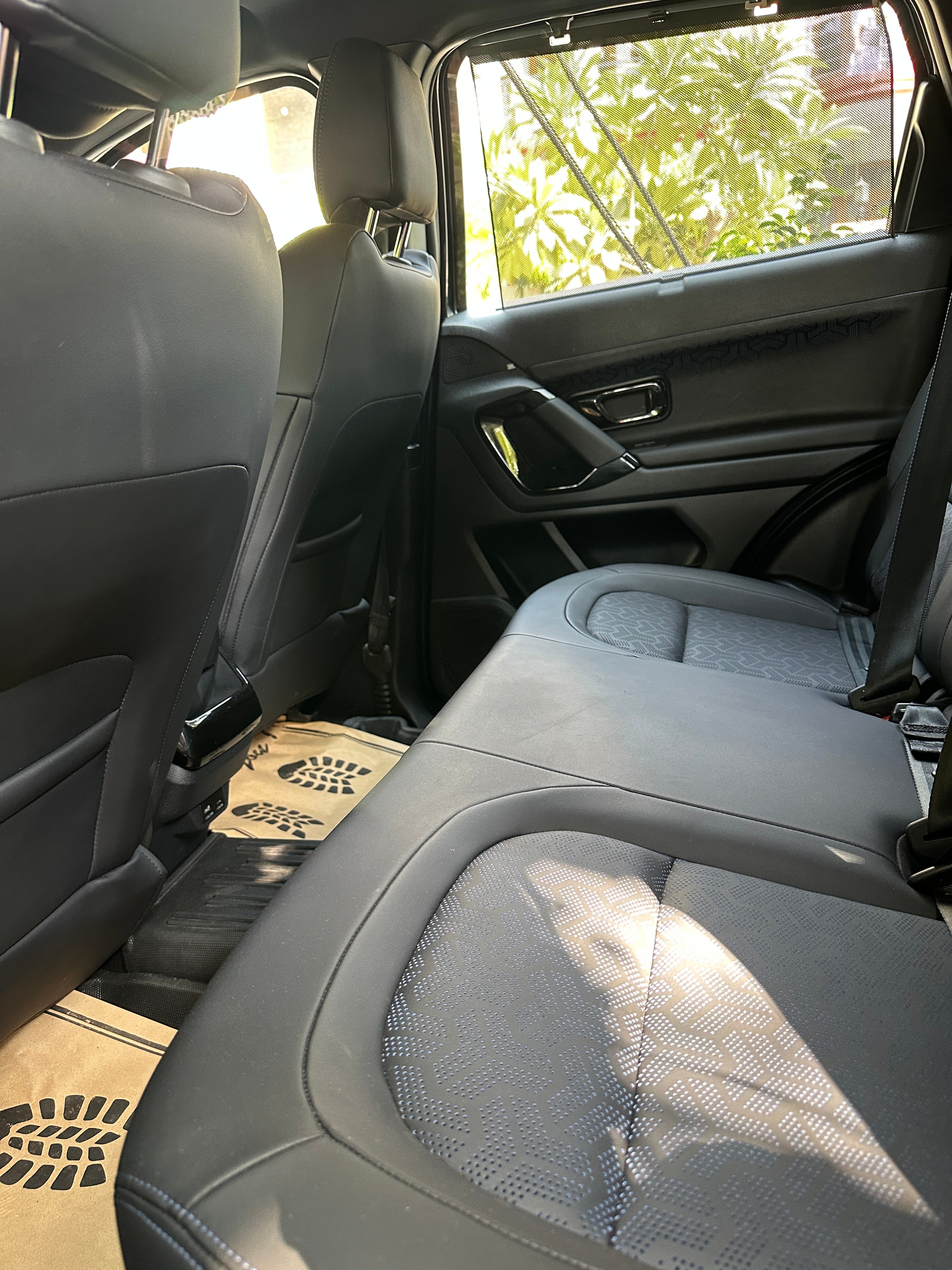 Rear seat and interior view of a Tata Harrier