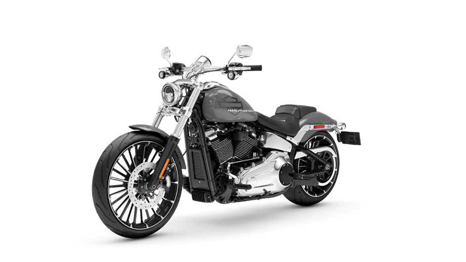 Front three-quarter view of a Harley-Davidson Breakout
