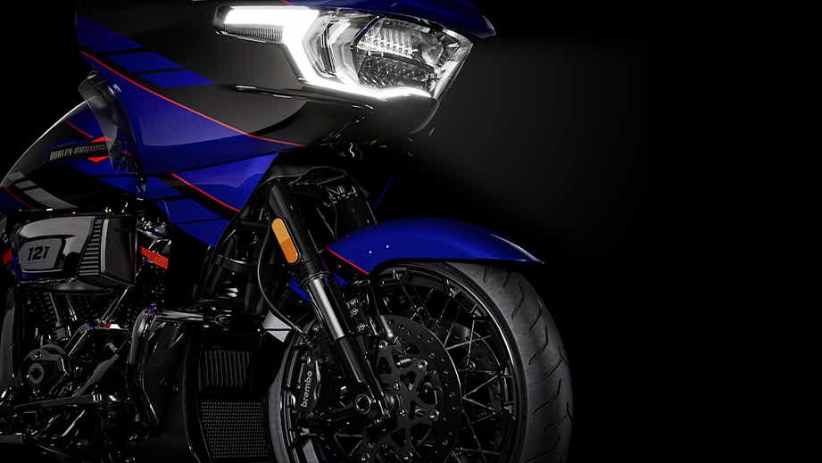 Rear shock of Harley Davidson CVO Road Glide