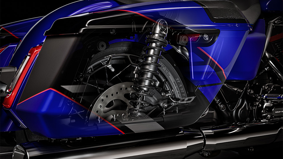 Rear shock of Harley Davidson CVO Road Glide