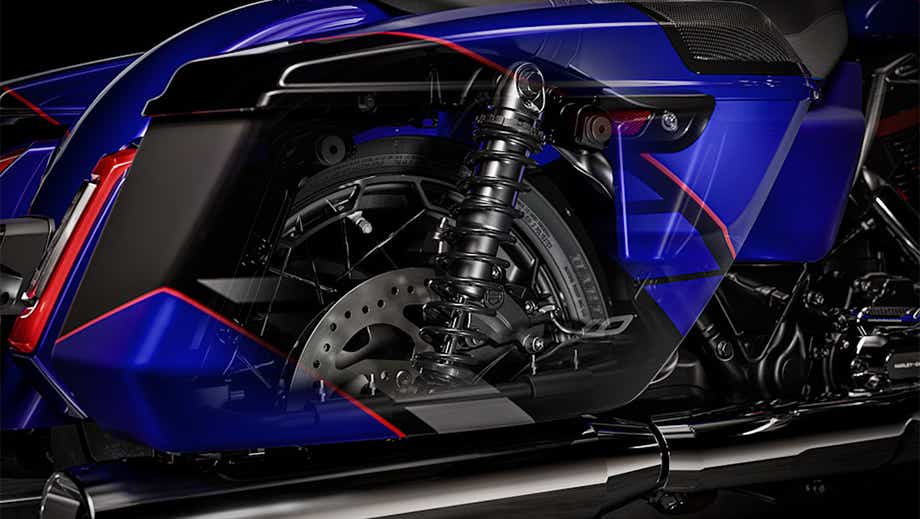 Rear shock of Harley Davidson CVO Road Glide