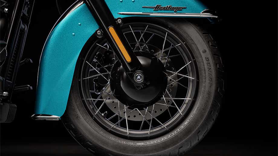 Front wheel of Harley-Davidson Heritage Classic