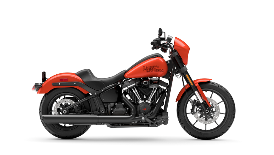Side view of a Blood Orange Harley-Davidson Low Rider S