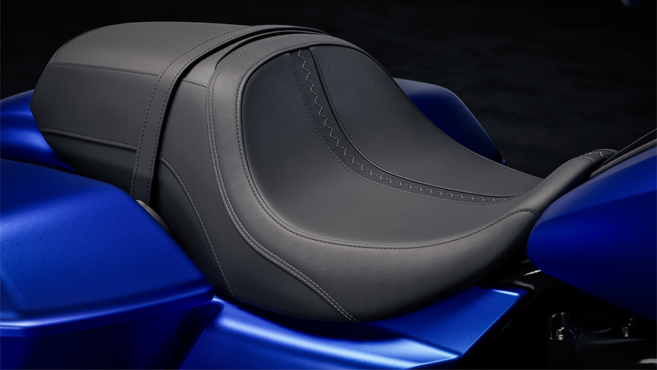 Seat close-up of a Harley-Davidson Street Glide