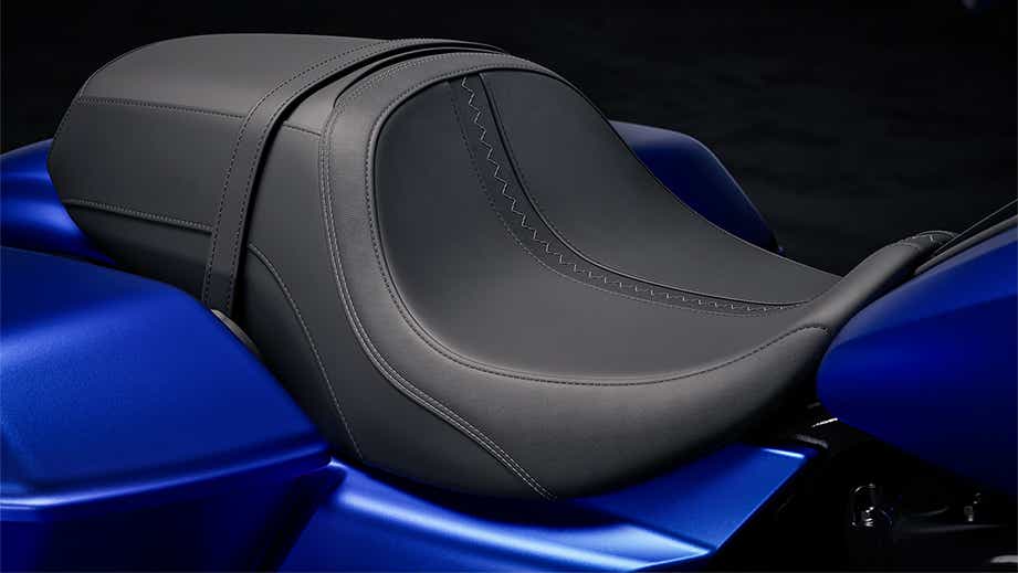 Seat close-up of a Harley-Davidson Street Glide