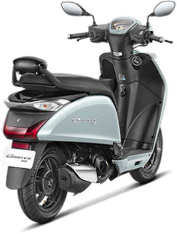 Rear three-quarter of a Aqua Grey Hero Destini 110