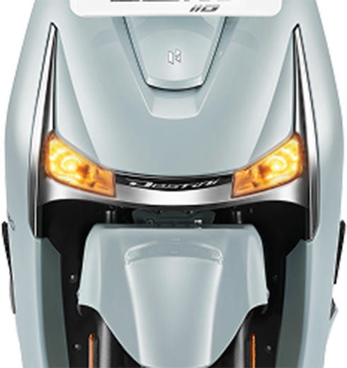 Front view of a Aqua Grey Hero Destini 110