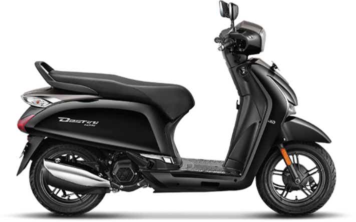 Side view of a Regal Black Hero Destini 125