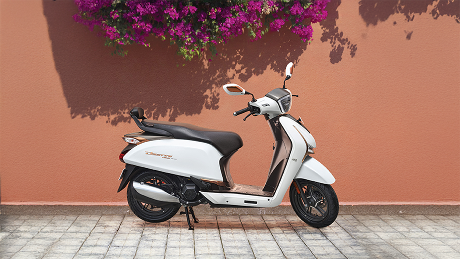 Side view of a Eternal White Hero Destini 125