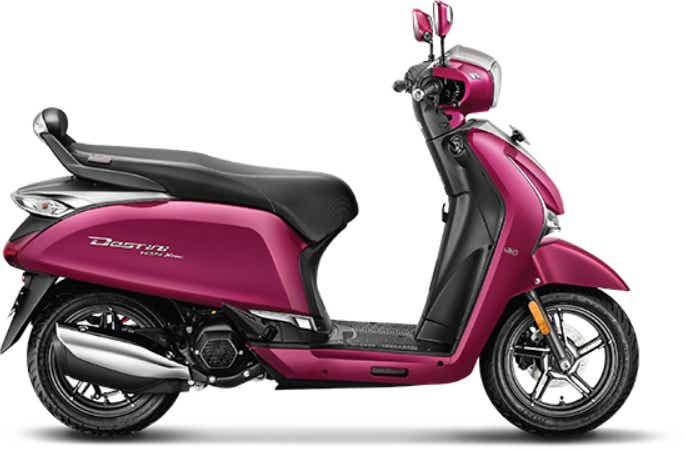 Side profile of a Mystique Magenta Hero Destini 125