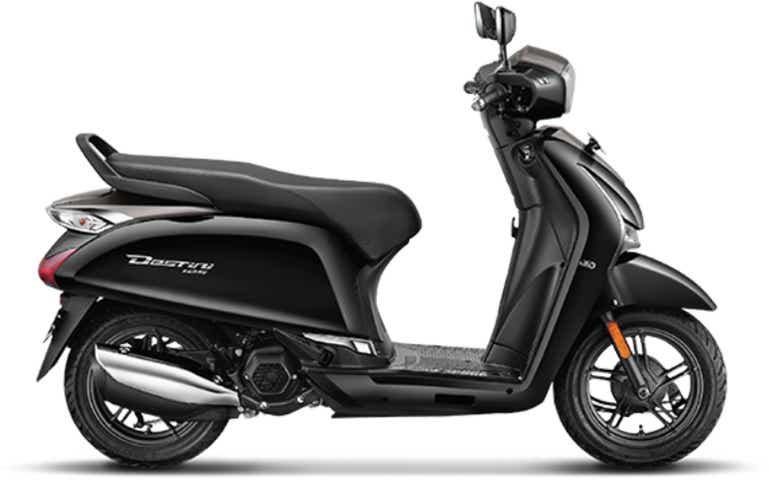 Side view of a Regal Black Hero Destini 125