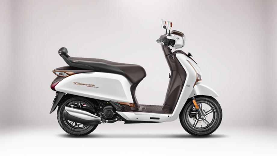 Side view of a Eternal White Hero Destini 125