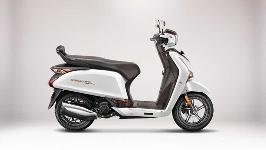 Side view of a Eternal White Hero Destini 125