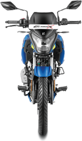Front view of a Metallic Nexus Blue Hero Glamour X 125