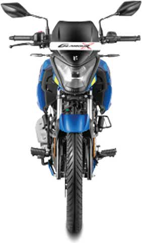 Front view of a Metallic Nexus Blue Hero Glamour X 125