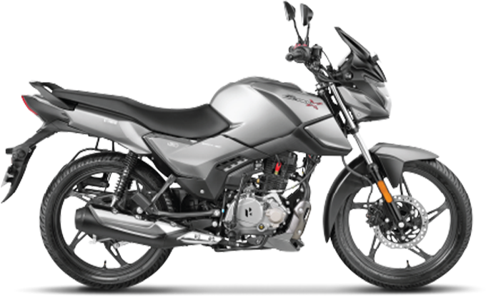 Side view of a matt metallic silver Hero Glamour X 125