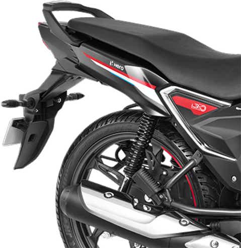 Rear three-quarter of a Hero Glamour X 125