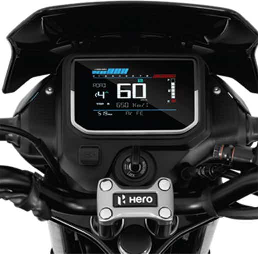 Instrument cluster view of a Hero Glamour X 125