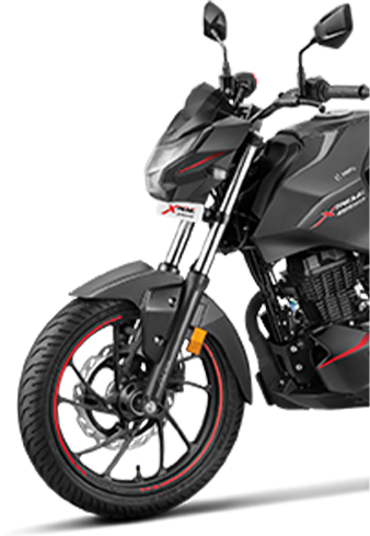 Front view of a stealth black Hero Xtreme 160R