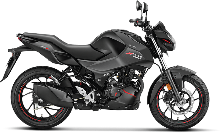 Side view of a stealth black Hero Xtreme 160R