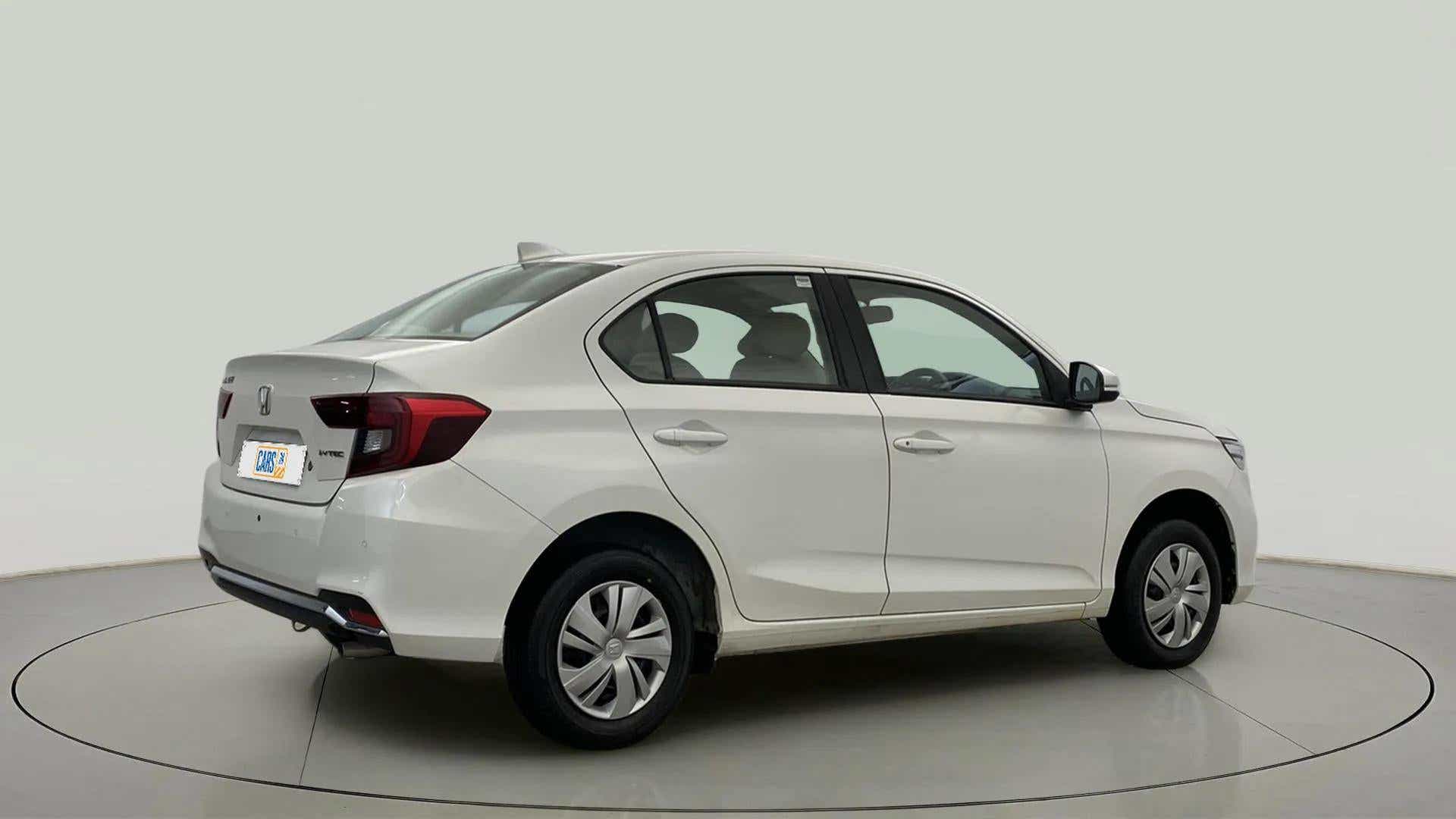 Rear three-quarter view of a Honda Amaze