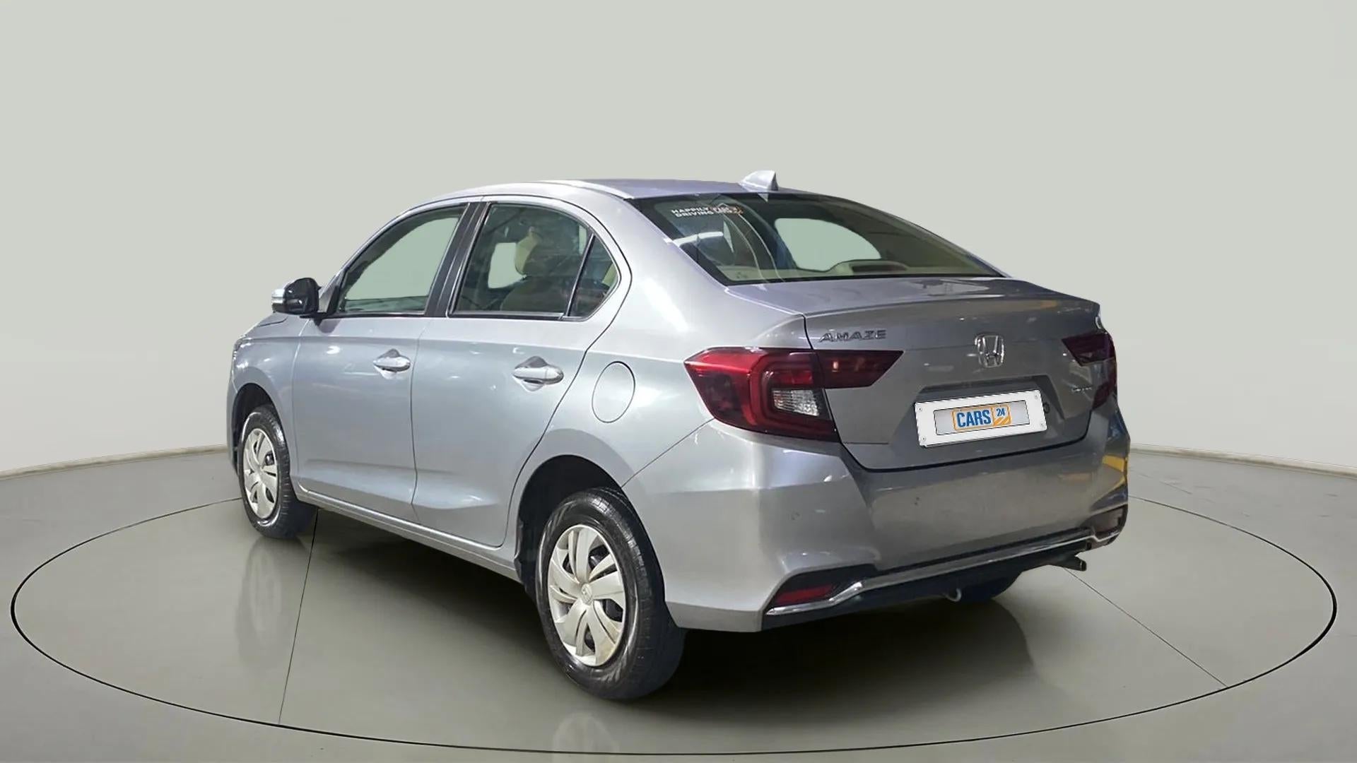 Rear three-quarter view of a Honda Amaze