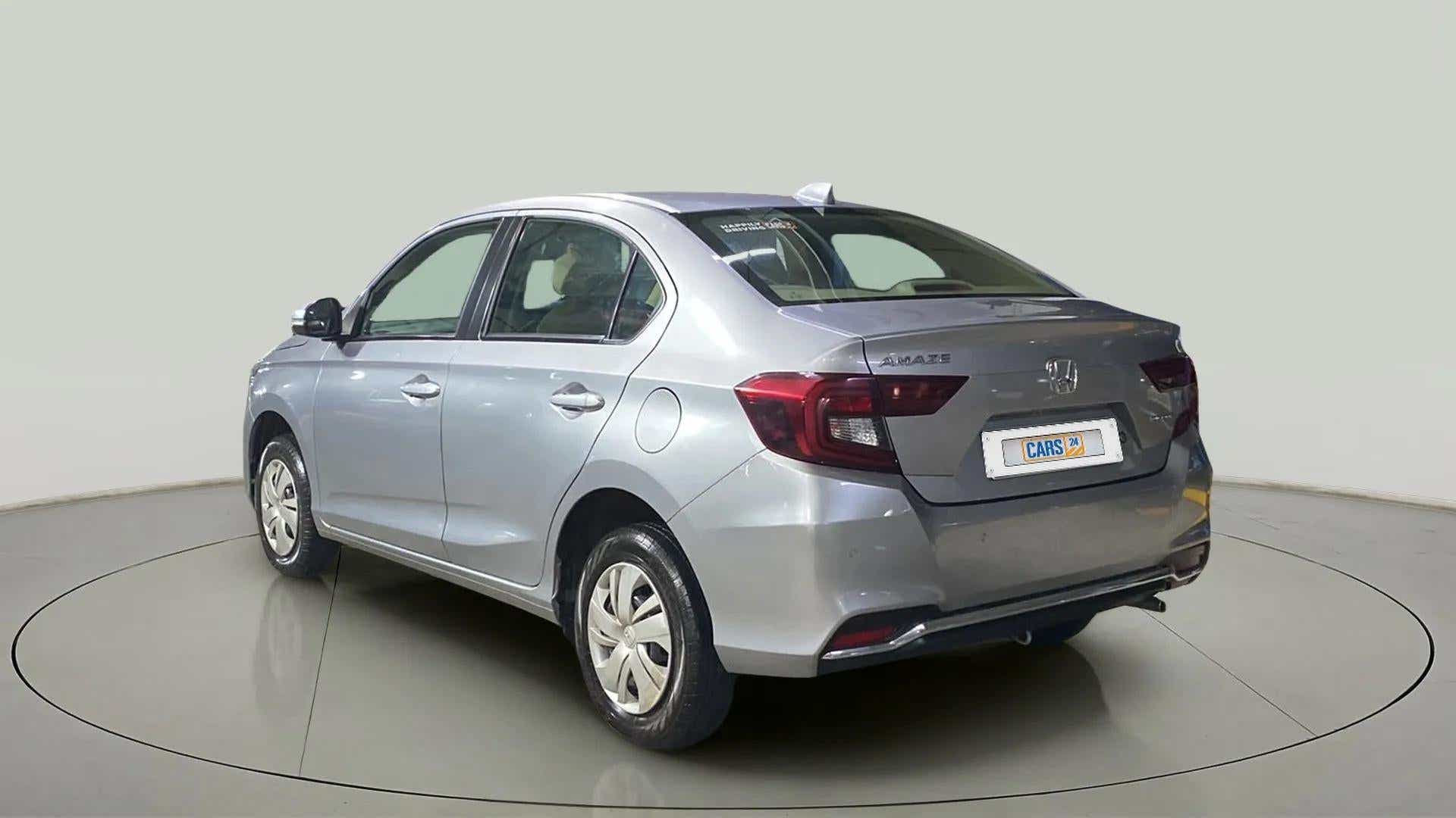 Rear three-quarter view of a Honda Amaze