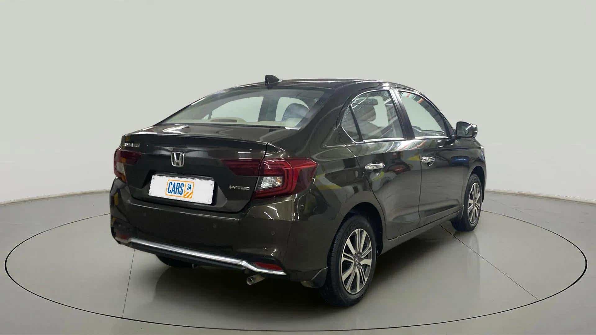 Rear three-quarter view of a Honda Amaze