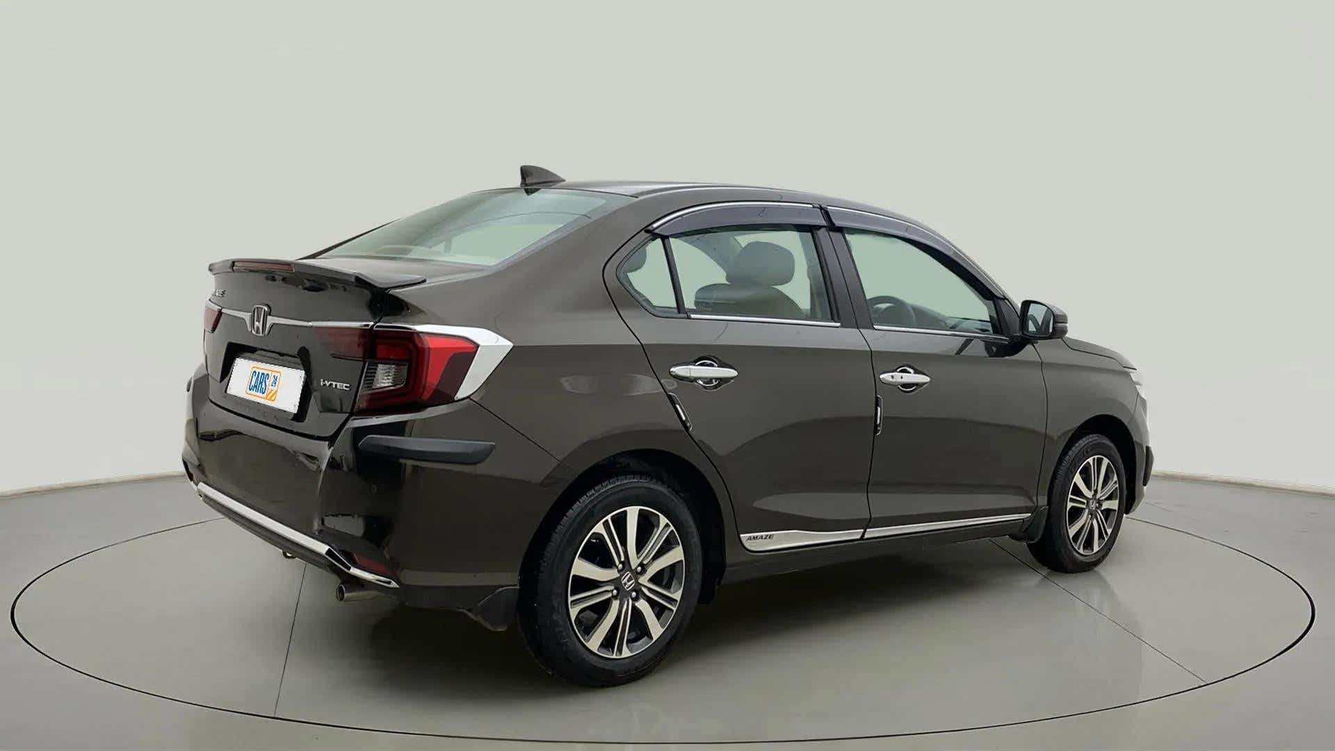 Rear three-quarter view of a Honda Amaze
