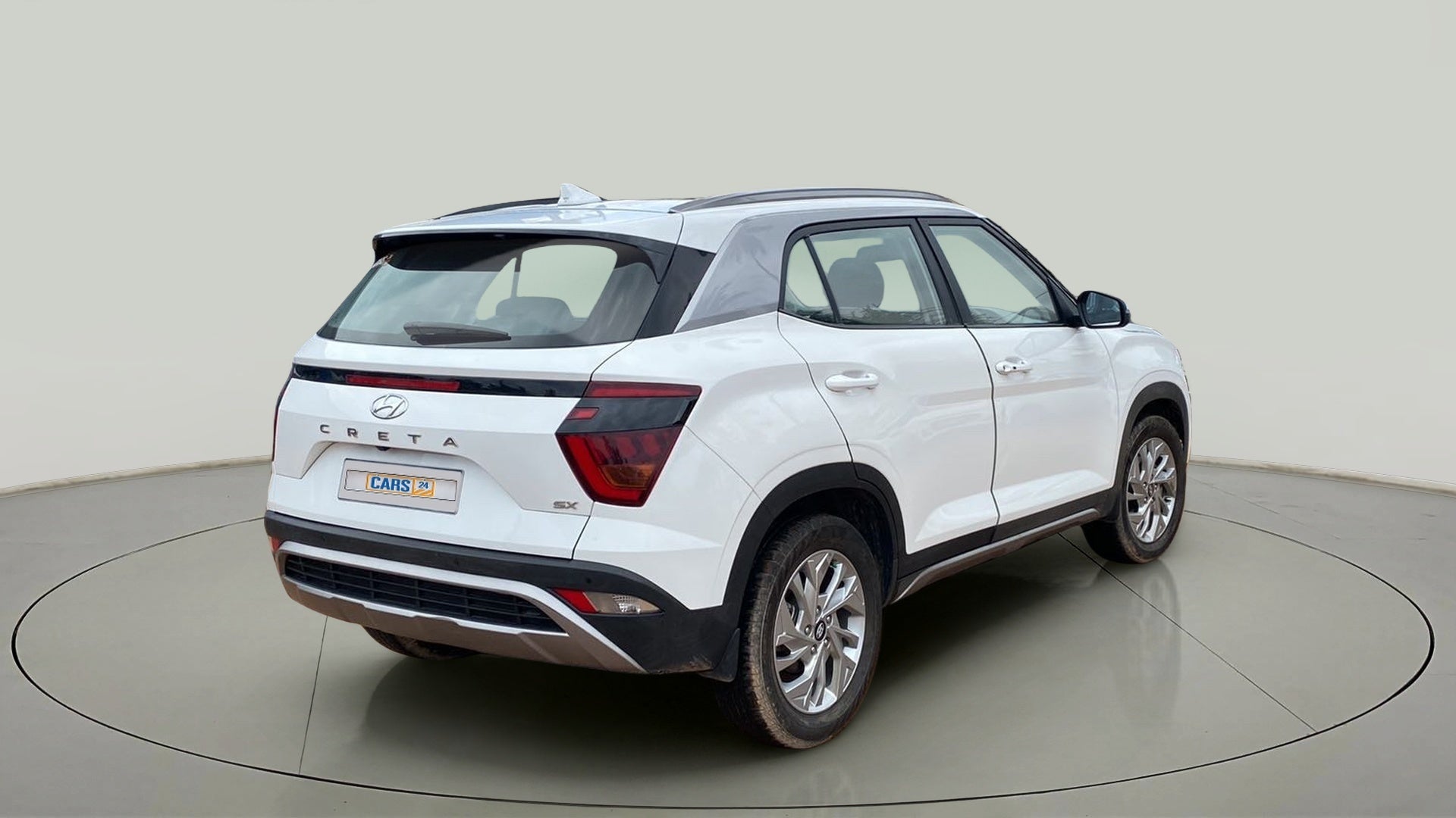 Rear three-quarter view of a Hyundai Creta 2018-2023