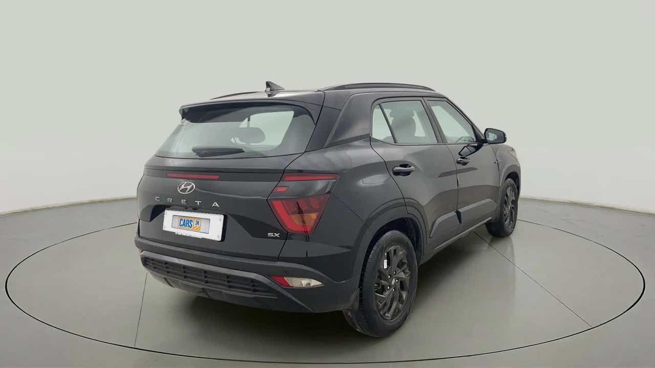 Rear three-quarter view of a Hyundai Creta 2018-2023