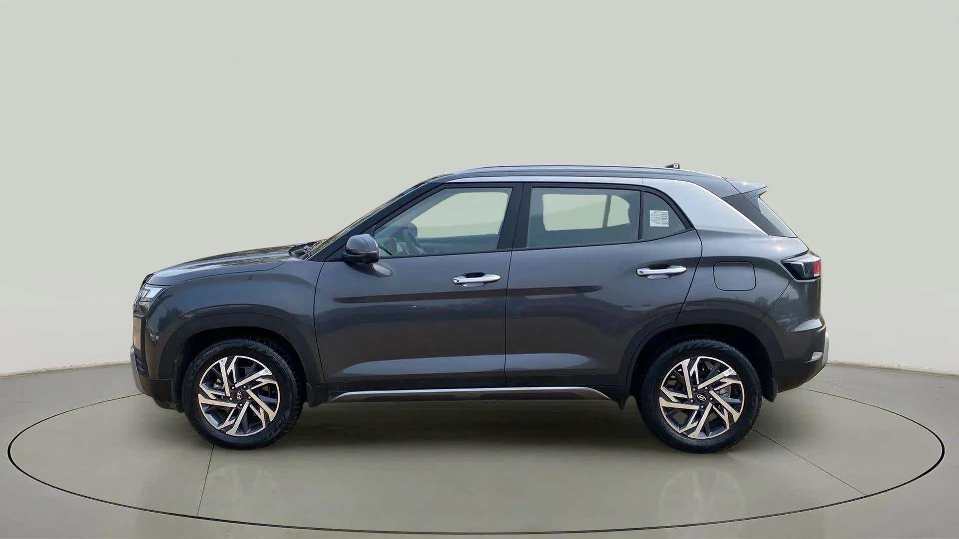 Side view of a Titan Grey Hyundai Creta