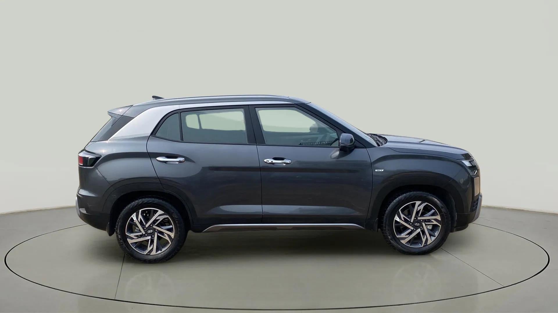 Side view of a Titan Grey Hyundai Creta