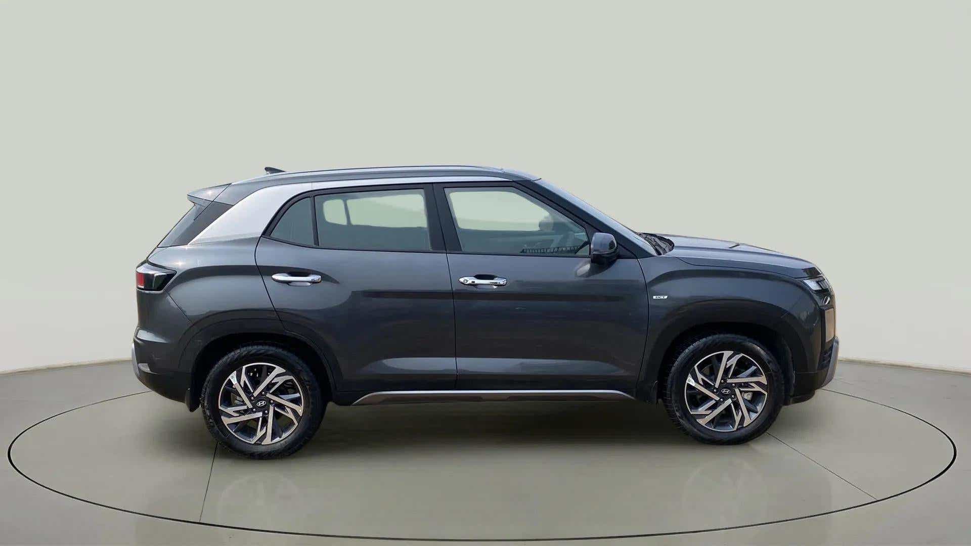 Side view of a Titan Grey Hyundai Creta