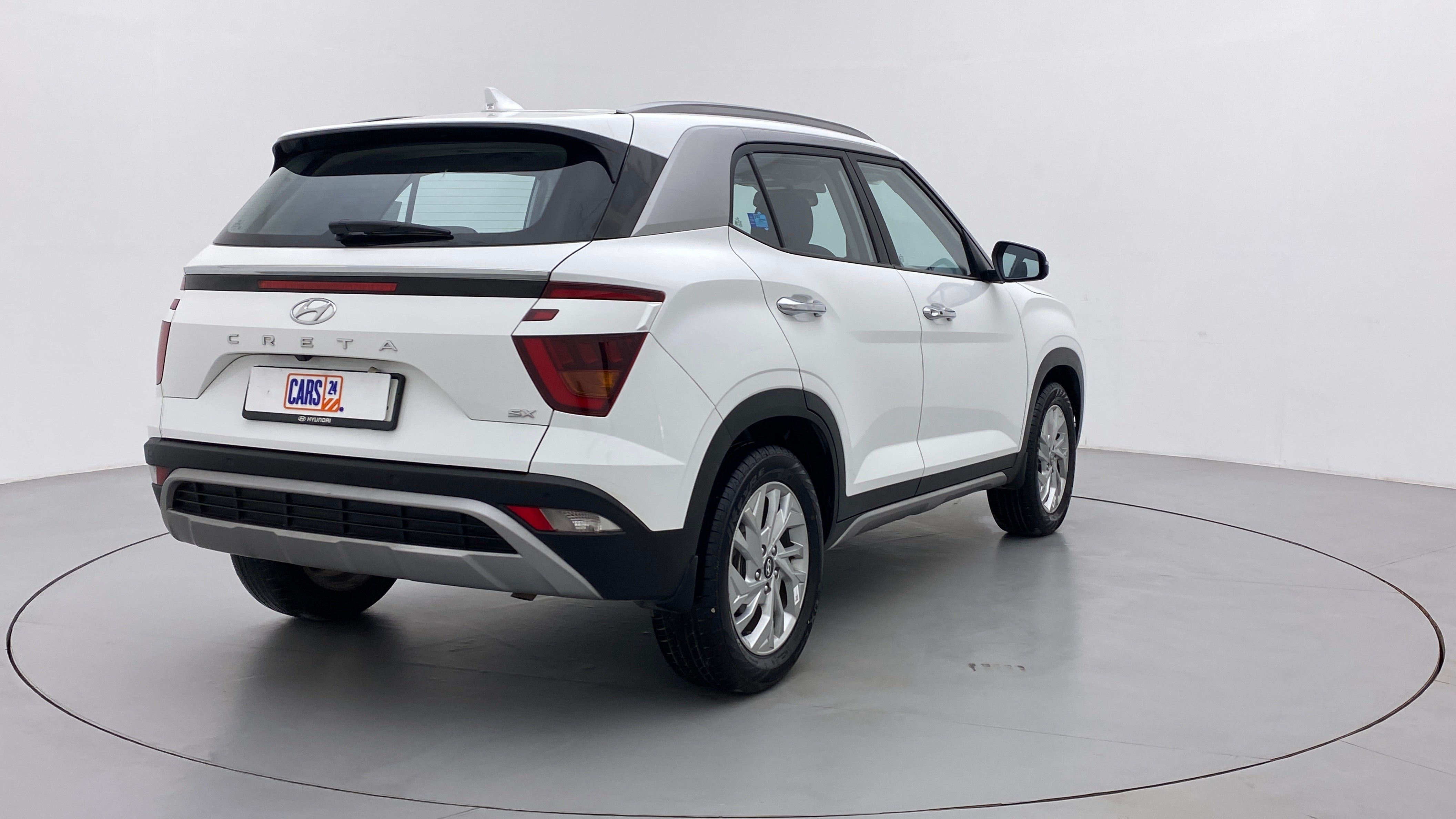 Rear three-quarter view of a Hyundai Creta 2018-2023